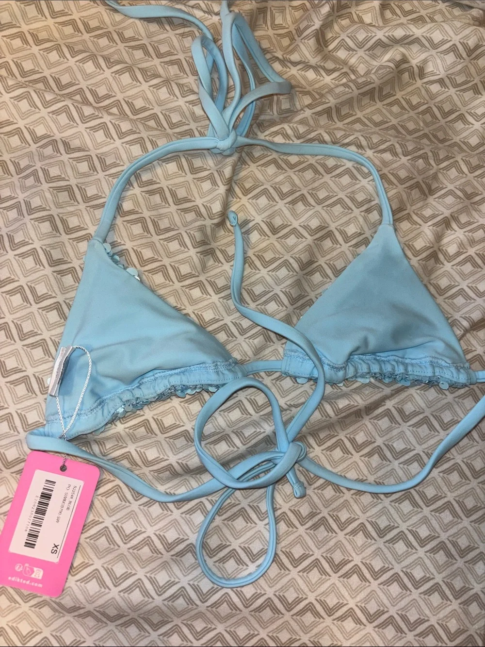 NWT Edikted Grace Sequin Triangle Bikini Top
